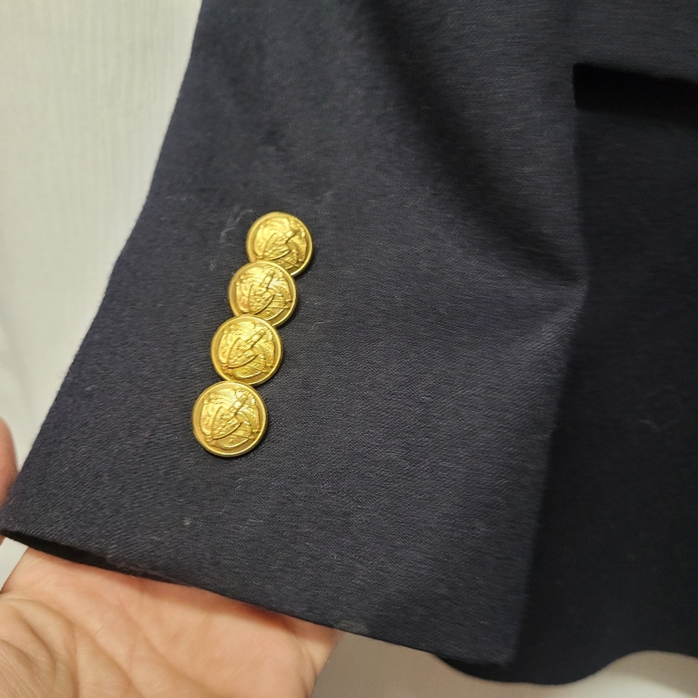 Vintage Polo Sport Ralph Lauren Double Breasted Wool Blazer Women's Size 4 - Picture 2 of 11